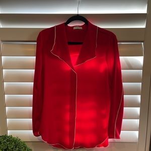Babaton Rena Red Satin Blouse - Small (runs big!)